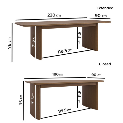 Large walnut extendable - extendable, dining
