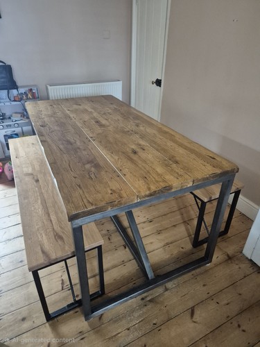 Large wooden dining table - dining,