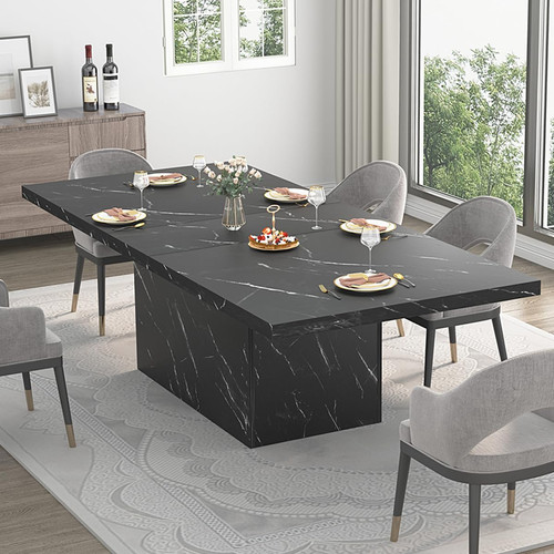 Black dining table - dining,