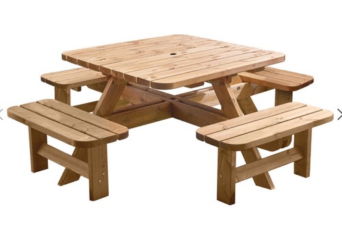 Chunky wood large dining set - chunky,
