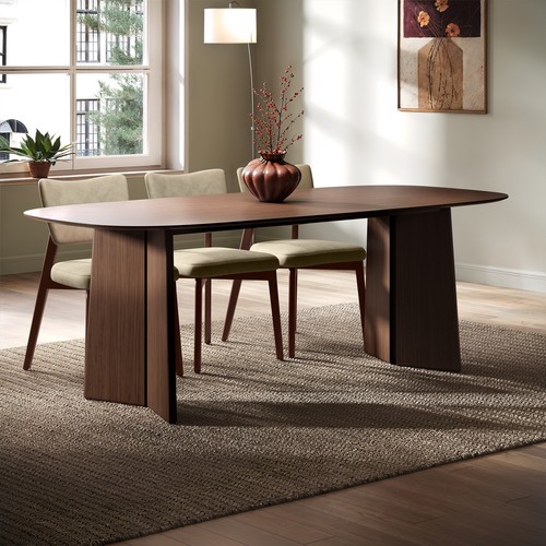 Large walnut dining table - table,
