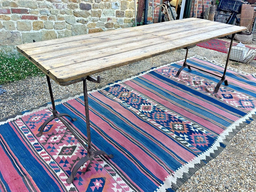 Antique trestle table large - antique, 8