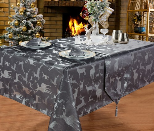 Large stag grey table cloths - large,